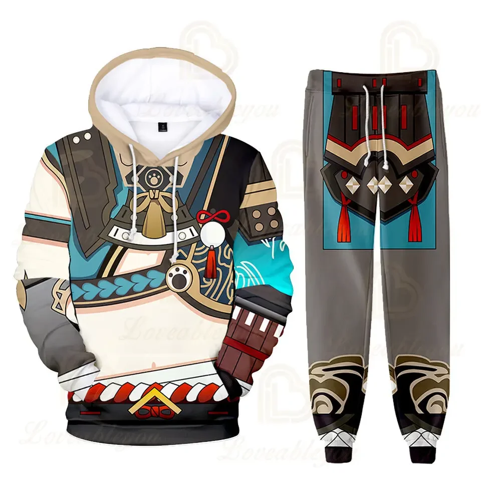 2023 Anime Cartoon Genshin Auswirkungen Herbst und Winter Mode Mädchen Jungen Hoodie Pullover Sweatshirt Hose kinder Sport Set