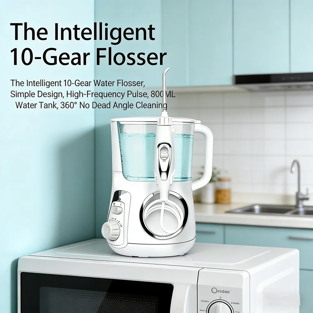 

Электрический ирригатор для полости рта 800 мл, 10 режимов, 5 насадок, для домашнего использования, борьба с неприятным запахом изо рта и кариесом