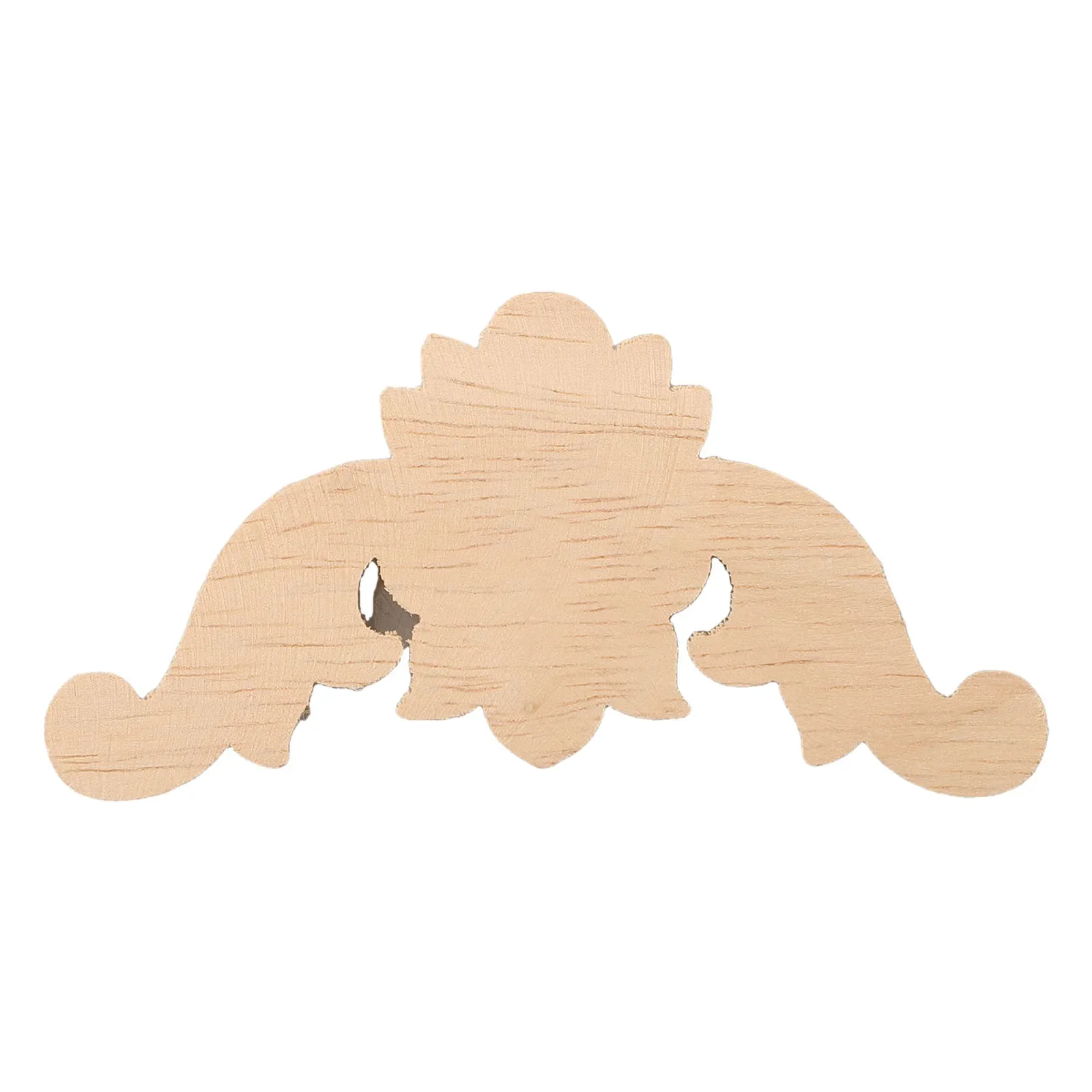 Beautiful Wood Applique Carve Decal Single Side Wood Carved 4 Pcs Replacement Unpainted 4*4cm-20*20cm Accessories Beige Classic