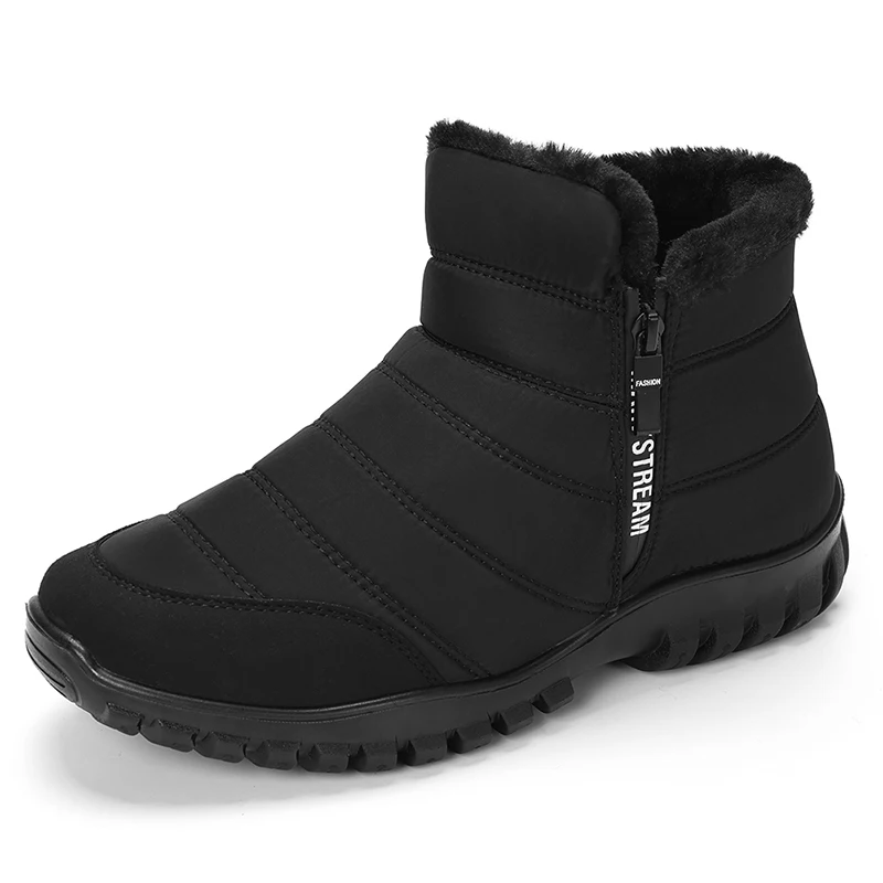 Bottes de neige légères pour hommes, fourrure chaude, bottes de rinçage imperméables, chaussures d'hiver pour hommes, chaussures de travail à plateforme, chaussures pour hommes