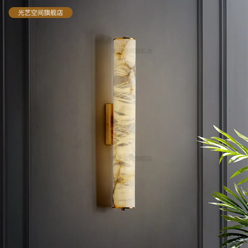

Spanish marble wall lamp home silent wind designer model room TV background wall bedside aisle corridor hotel lamp