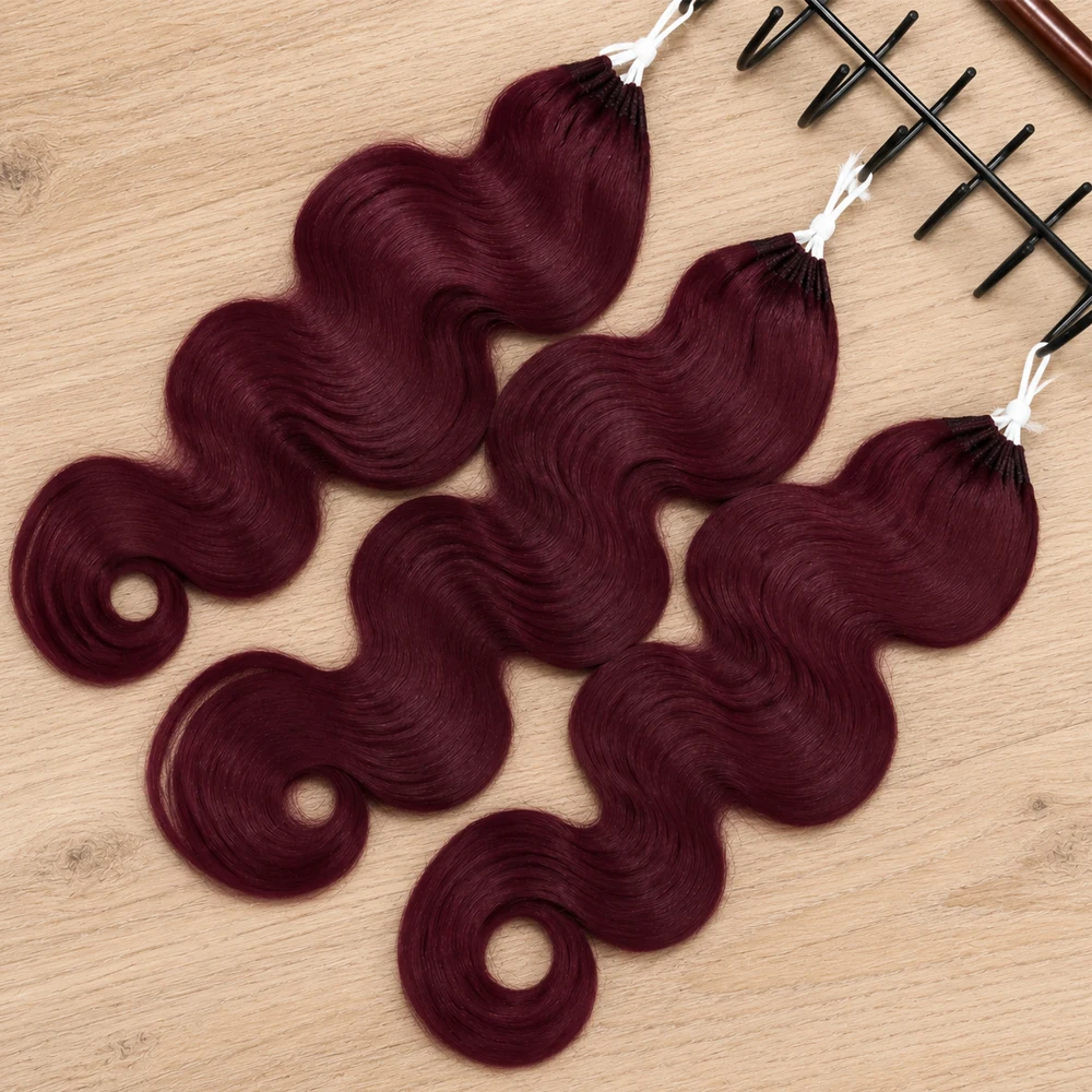 Crochet Braiding Hair - Cabelo Humano Cacheado Ondulado Cor Borgonha