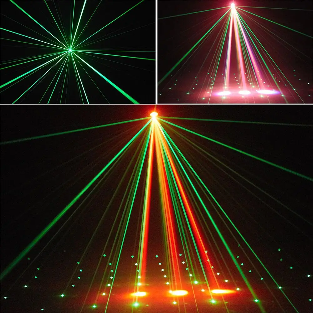 32W Beam LED Moving Head Light Laser Pattern Rotate Multi Stage Lighting Effect DMX Sound Activated For Club Disco DJ Home Party