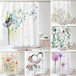 Dandelion Natural Flowers Shower Curtains Waterproof Bathroom Curtain Bath Curtain High Quality With Hooks Shower Curtain