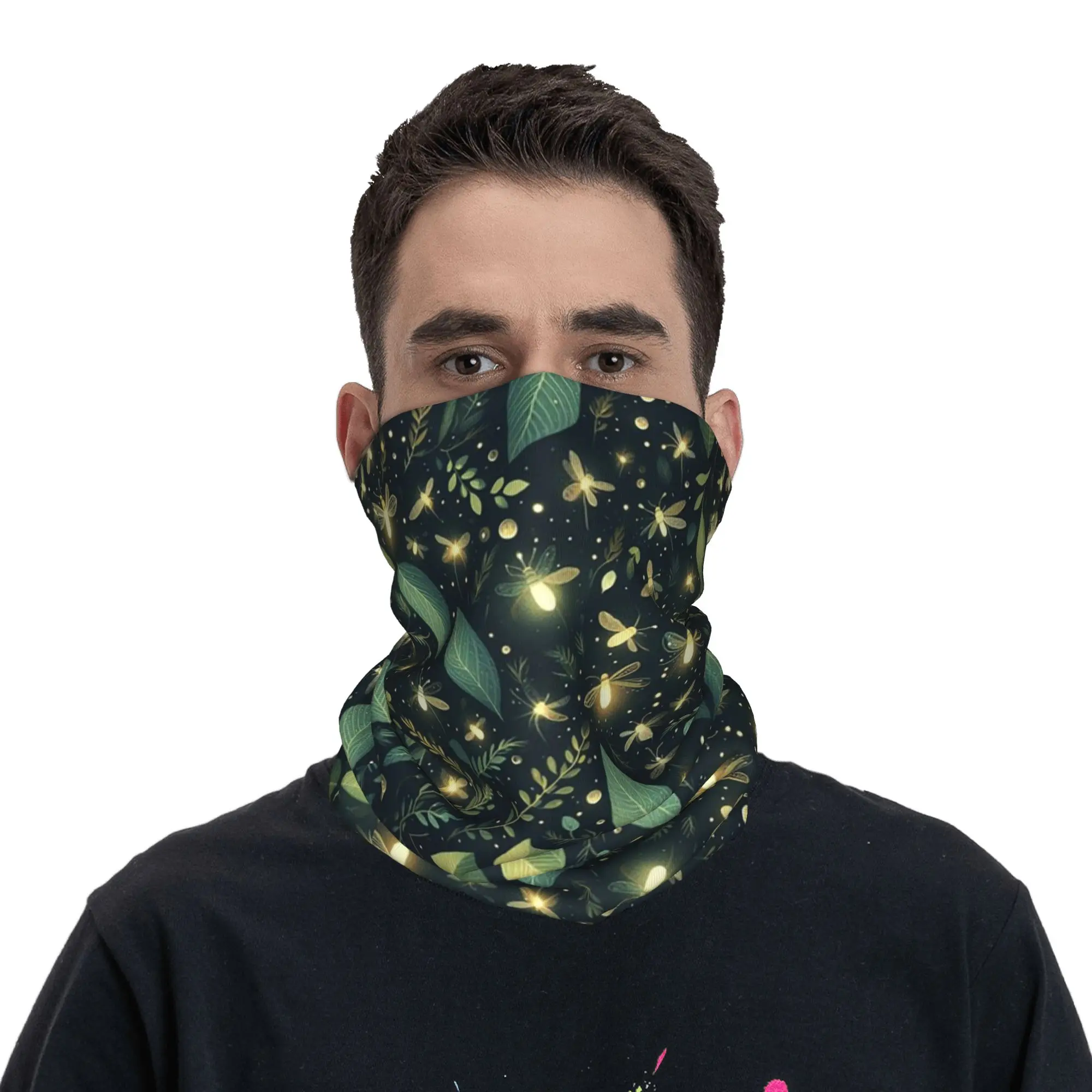 

Бандана с принтом светящихся в темноте светлячков, шарф для лица, головной убор для походов, рыбалки, унисекс, для взрослых, на все сезоны