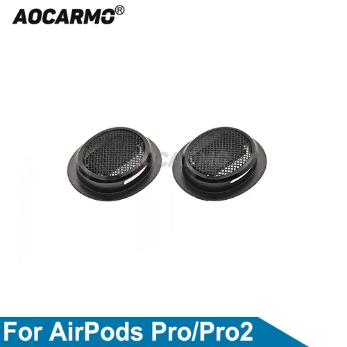 Aocarmo auriculares izquierdo y derecho malla de red a prueba de polvo con anillo de marco Cable flexible para Apple AirPods Pro 2 Pro2 piezas de repuesto