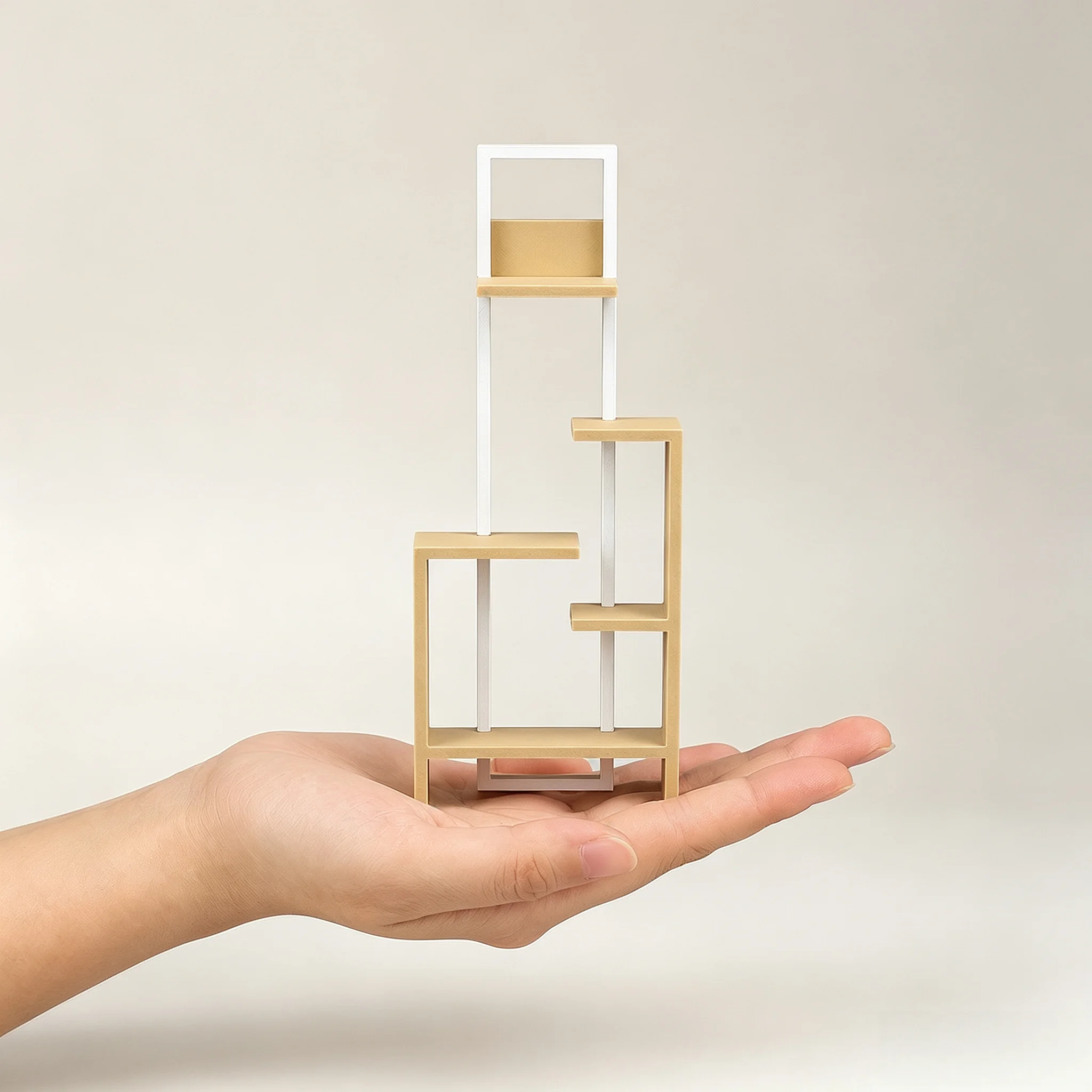 Dollhouse Furniture, Miniature Furniture, Dollhouse Miniature Models, 1:12 Scale 3D Printed Modern Geometric Style Bookshelf, Pla Material, Not Made of Wood It Can Be Used for Decorating Scenes Such as Dollhouses, Study Rooms, and Living Rooms, and Can Be Used as a Display Shelf or Storage Rack, Suitable for Displaying Mini Books, Ornaments, and Decorative Items.