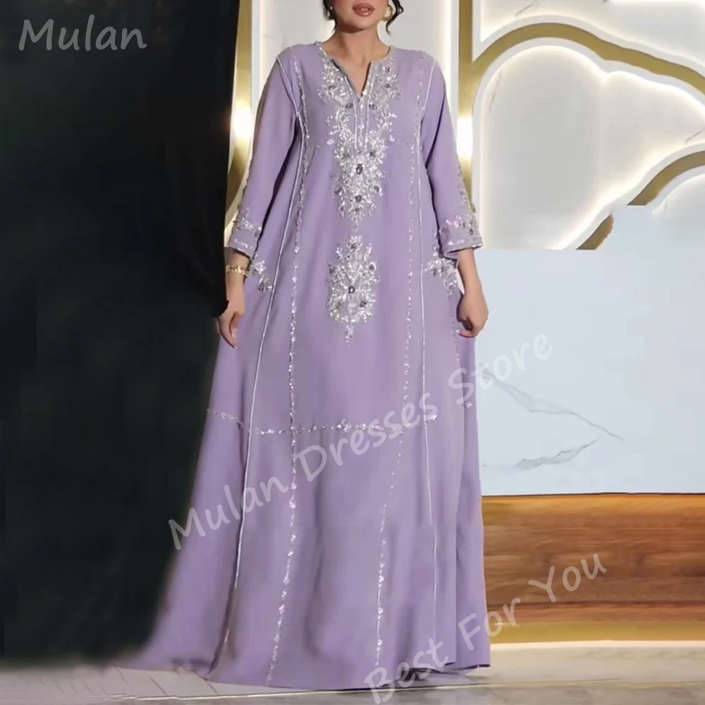 

Customized Elegant Long Beads Evening Dresses for Women V-Neck Floor-Length A-Line Special Events Prom Party Wedding Gown 2026