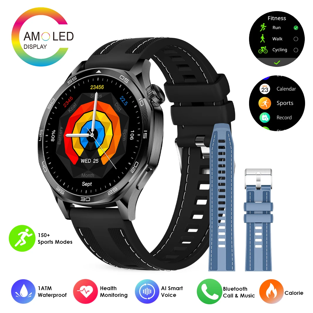 

New arrival Watch ,1.43 Amoled screen, 3ATM waterproof, health monitoring,150+sport modes,fitness watch for Android and IOS