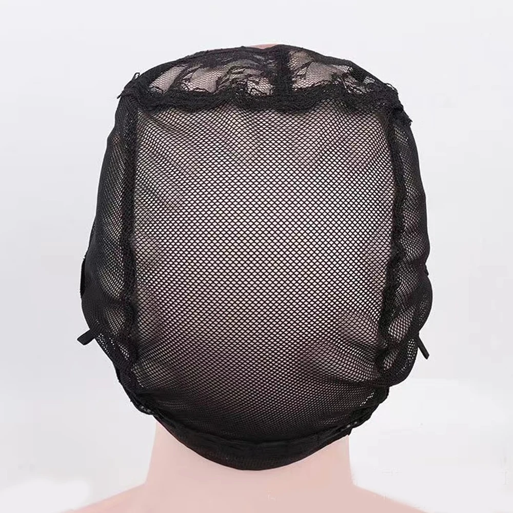 Cuffia per parrucca in pizzo HD con parte a U nera da 4x4 pollici con cinturino regolabile per parrucca fai-da-te che realizza cappellini per tessitura con retina per capelli