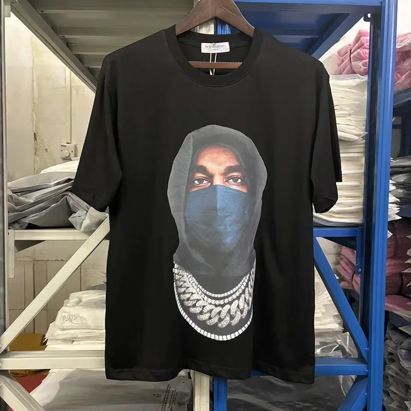 24fw IH NOM UH NIT Best Quality Men Woman T Shirt Chaopai Mask Head Sculpture Print Casual Summer New Tops Tee