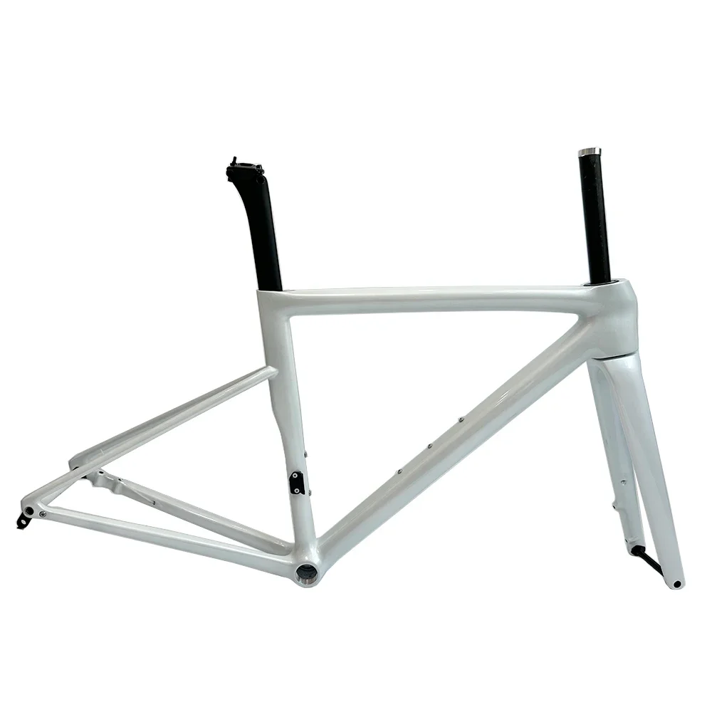 2024 Carbon Road Frame Carbon Fiber Road Bike Frameset with Integrated Handlebar BSA Road Bicycle Frame 8 Customized