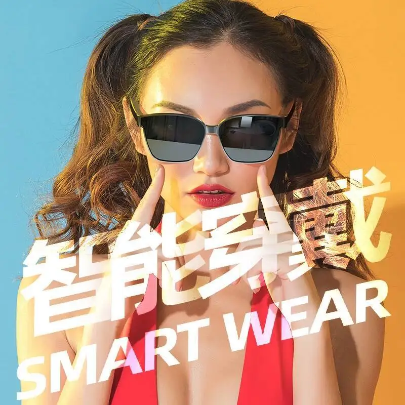 بلوتوث 5.0 نظارات توصيل الهواء سماعات لاسلكية غير داخل الأذن سماعات الأذن المستقطبة واقية من الشمس النظارات الشمسية في الهواء الطلق