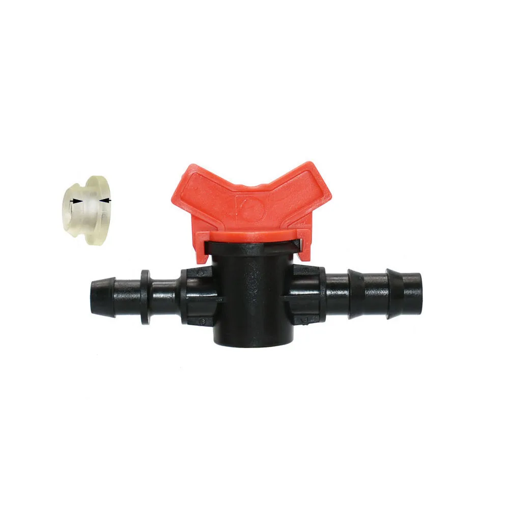 Miniature Plastic Shut Off Coupling Valve Connectors for 4/7 8/11 10/16/20/25mm Hose Garden Water Irrigation Pipe Adaptor Barb