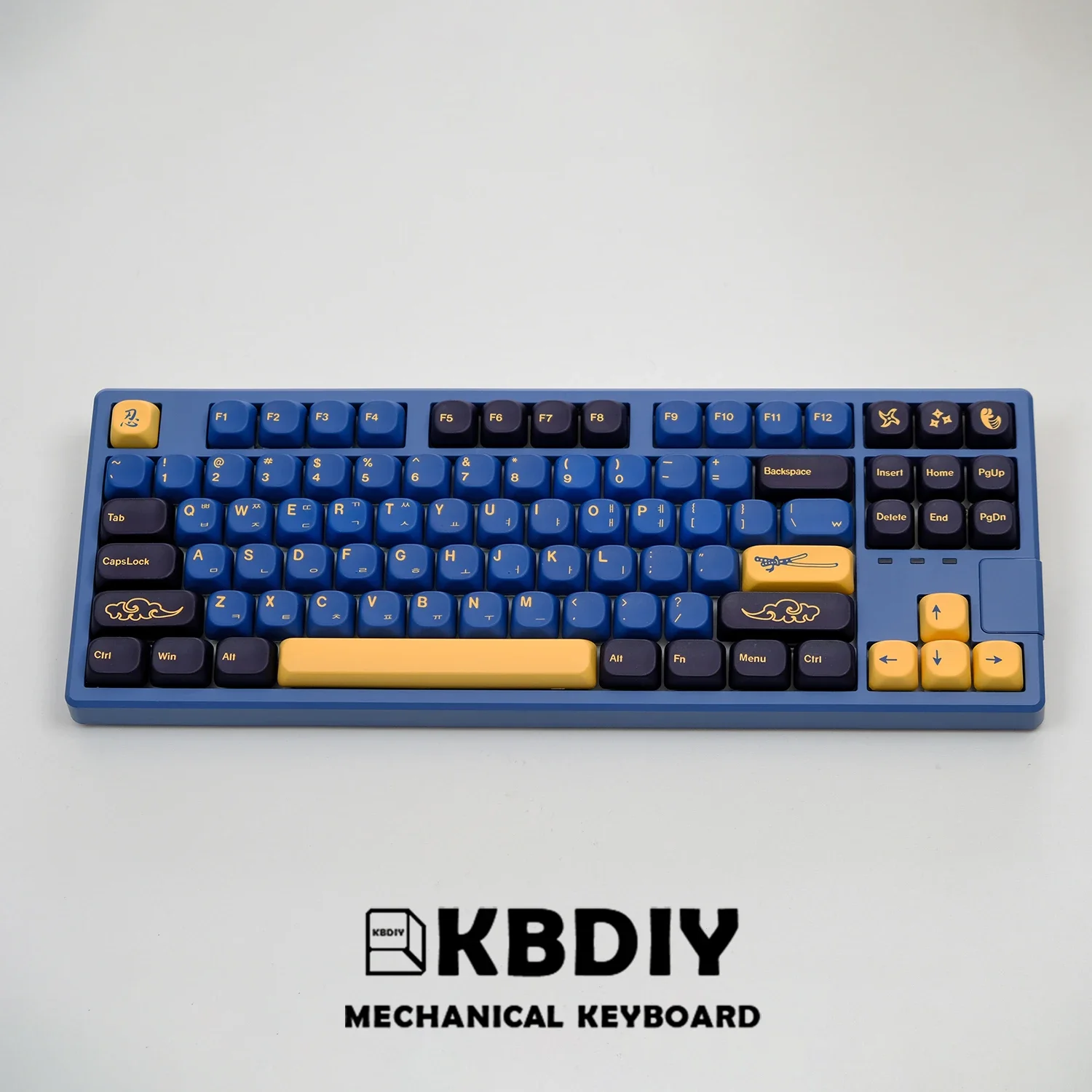 

KBDiy PBT KOA Profile Keyboard Keycap Корейские GMK Blue Samurai Key Caps для механических игровых клавиатур Колпачки 130 клавиш/набор на заказ