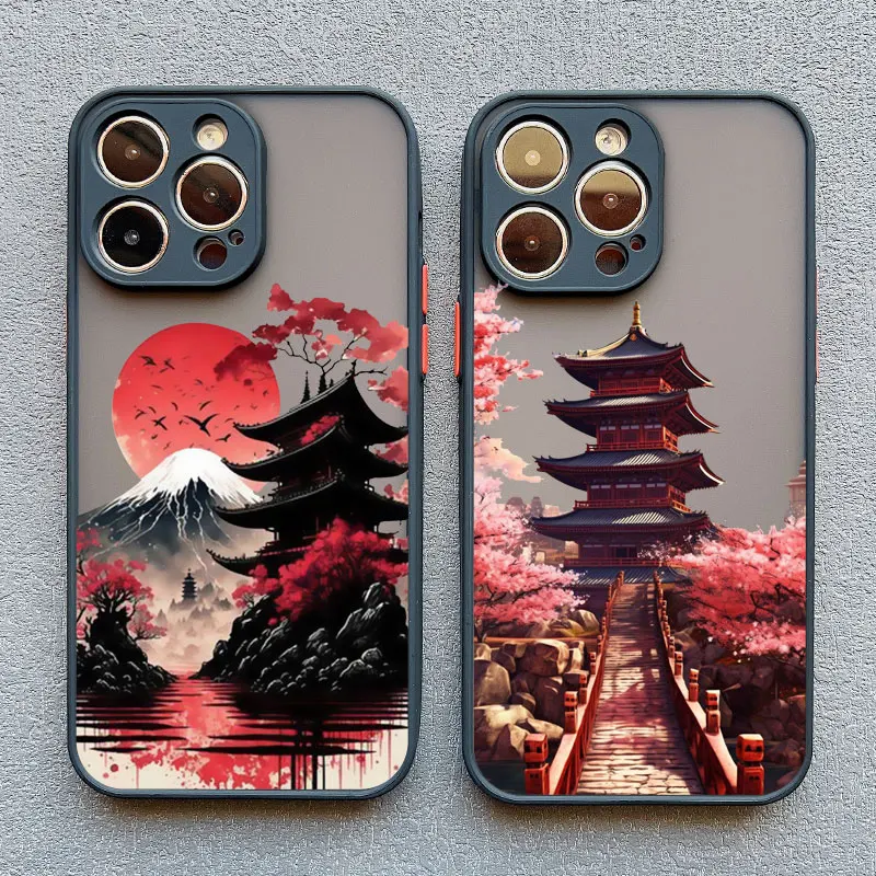 Retro Building Ancient Tower Shockproof Phone Case For iPhone 15 14 13 12 11 Pro Max 15 14 7 8 Plus 13 12 Mini X XR XS Covers