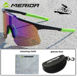 Merida-Óculos de sol para homens e mulheres, lentes ao ar livre com estojo, óculos esportivos UV400, óculos de equitação, mountain bike, bicicleta de estrada