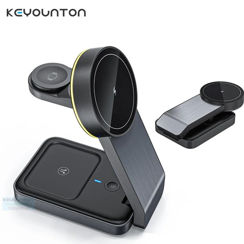 Foldable 3in1 Magnetic Wireless Charging Station 15W Wireless Fast Charging for iPhone 15 14 13 12 Promax Stand Dock Apple watch