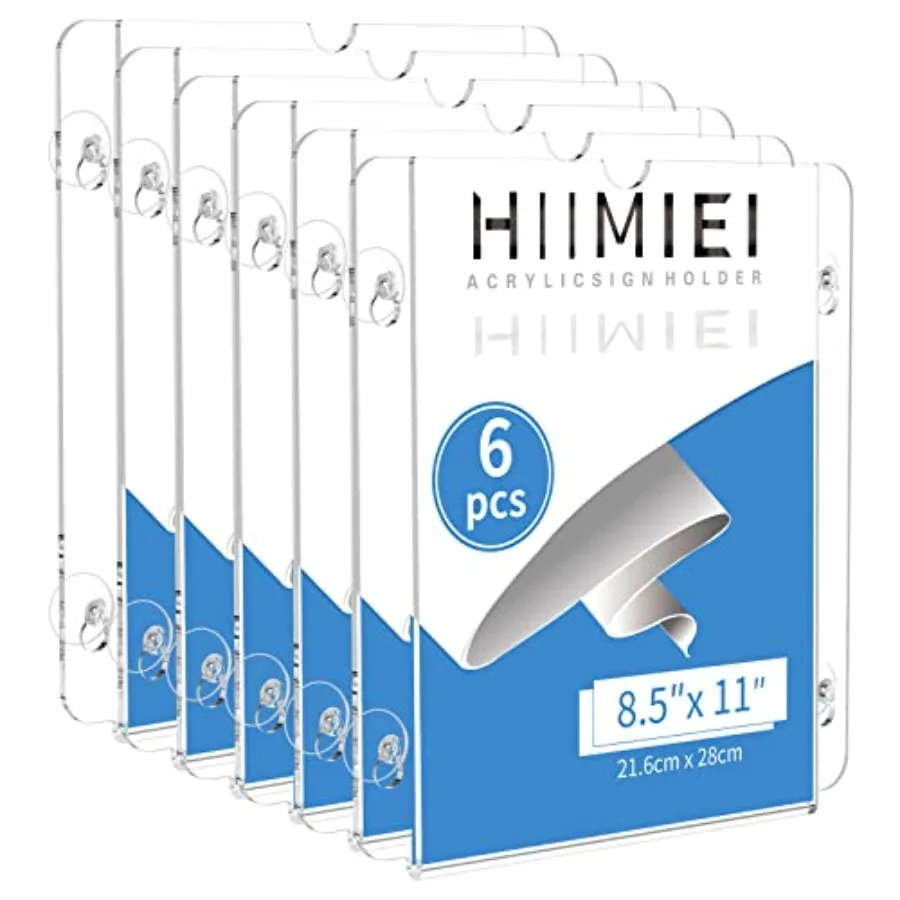 

Акриловый держатель для вывесок на окно с присоской, 8,5 x 11 дюймов, прозрачные акриловые рамки, для стеклянных дверей и стен, рекламный держатель для вывесок