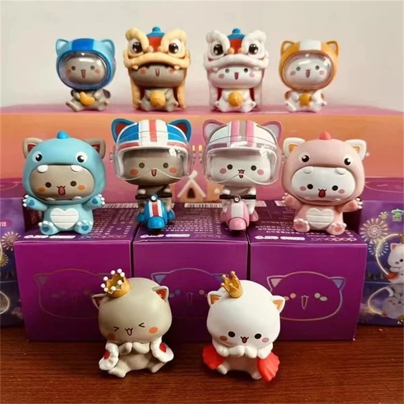 10Pcs Set Mitao Cat Blind Box Toys Cute Cat Lucky Mystery Box