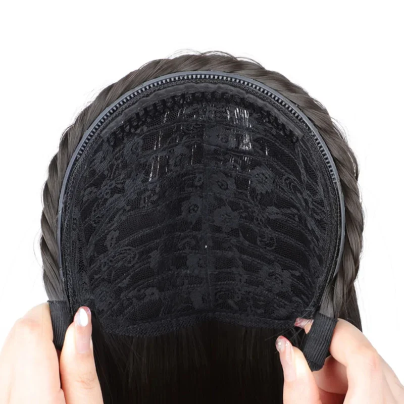 Parrucca antica cinese donna parrucche Hanfu copricapo fotografia accessori per la danza parrucche nere per le donne panino per capelli integrato High tem