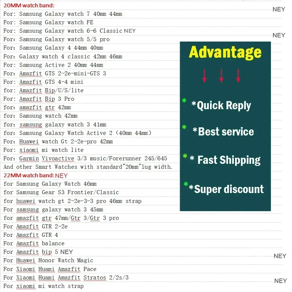 삼성 갤럭시 시계 7/FE/6/5/5 pro/4 클래식/액티브 2 20mm 22mm 스포츠 팔찌 화웨이 시계 GT 4-3 밴드 용 슬림 가죽 스트랩
