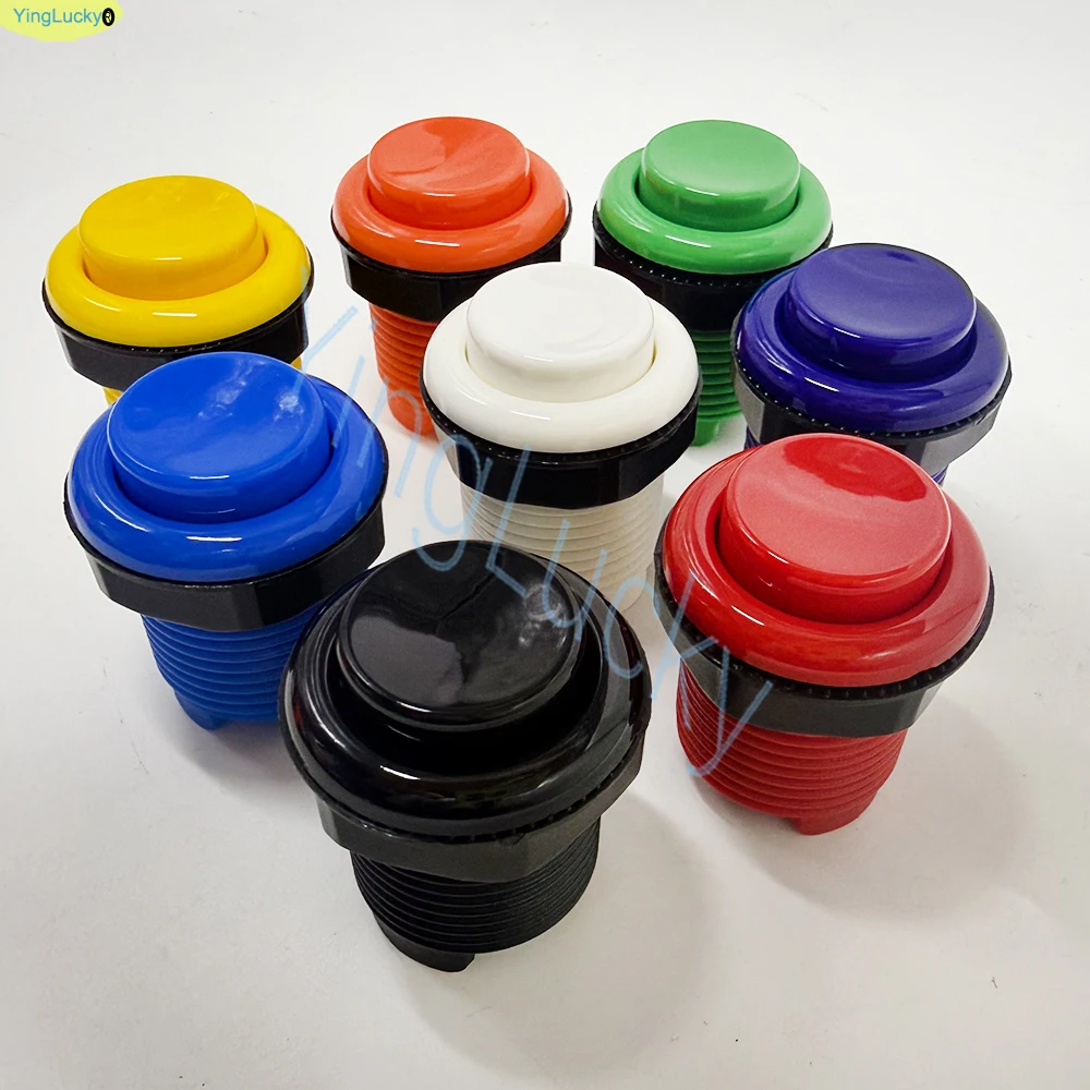 10 Pieces 28mm Arcade Push Buttons, American Type, Sanwa Style, with 2.8mm Terminal Connector for Arcade Cabinet Game Console