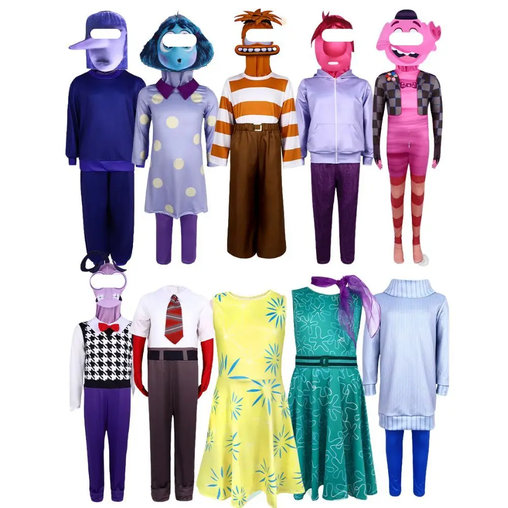 

2024 Halloween Emotion Cosplay Costume Happy Sad Mad Performance Costume Kids Joy Emotion Cosplay Costume