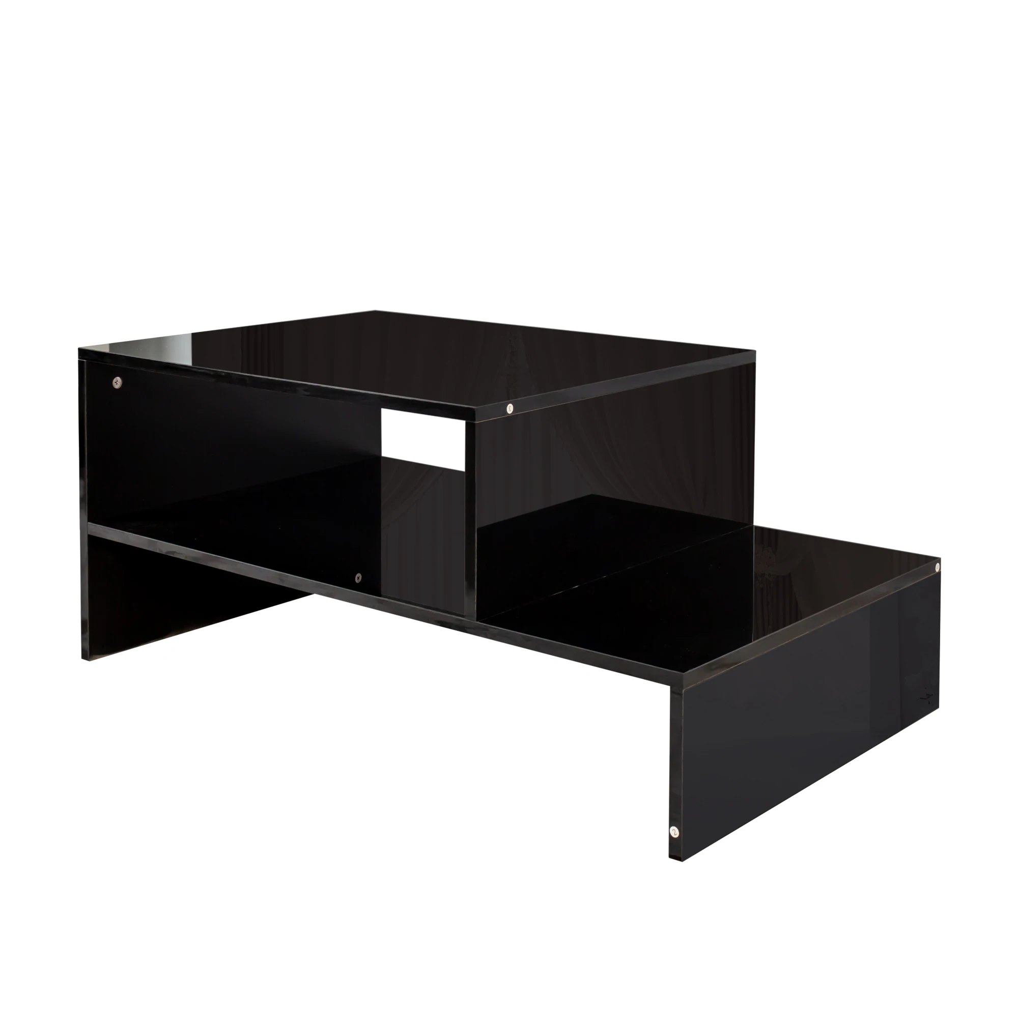 Unique Shaped Coffee Table - Durable & Open Storage Space, Modern Living Room Decor