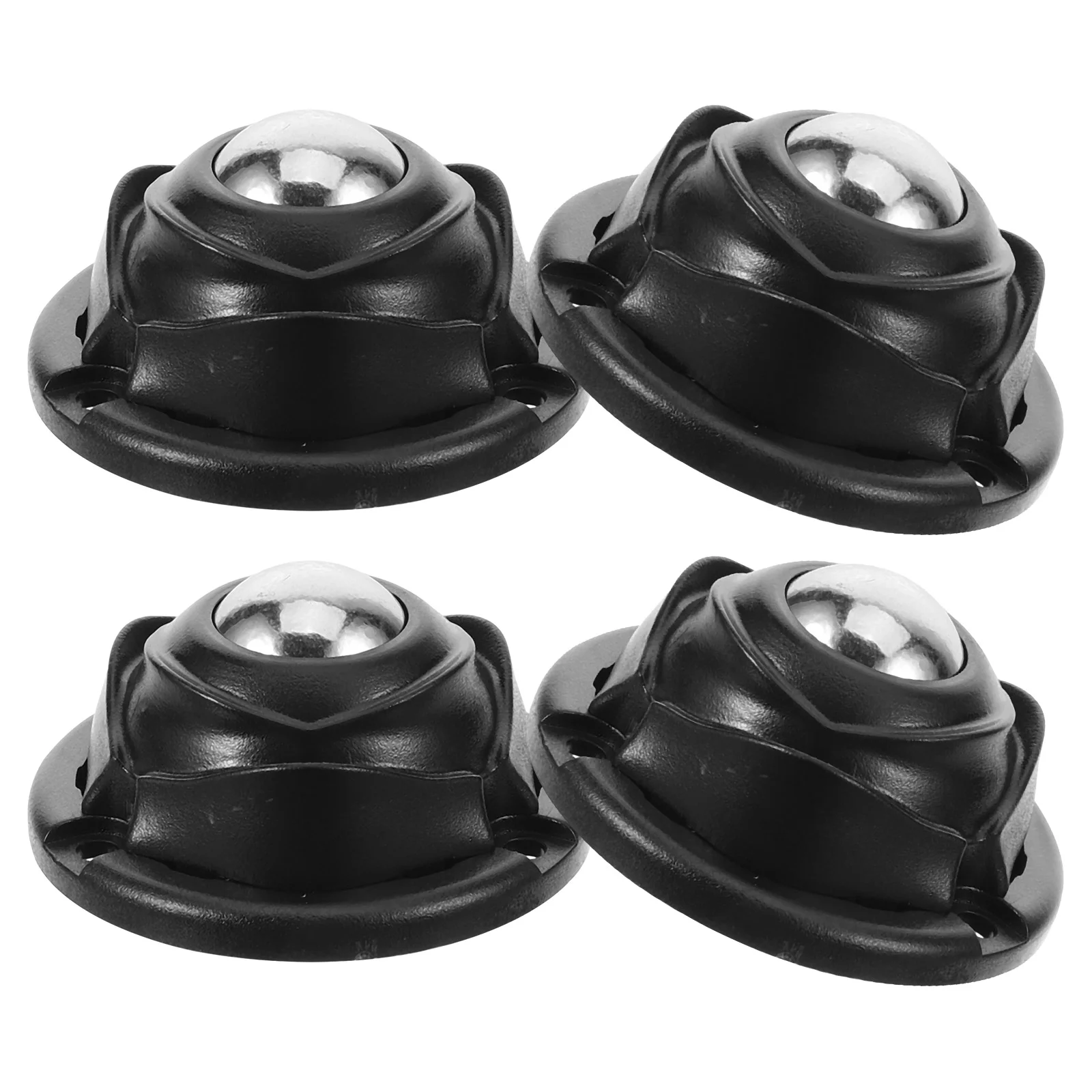 4 Pcs Toy Self Adhesive Casters Trash Bin Can Wheels Storage Bins with Lids Black Garbage