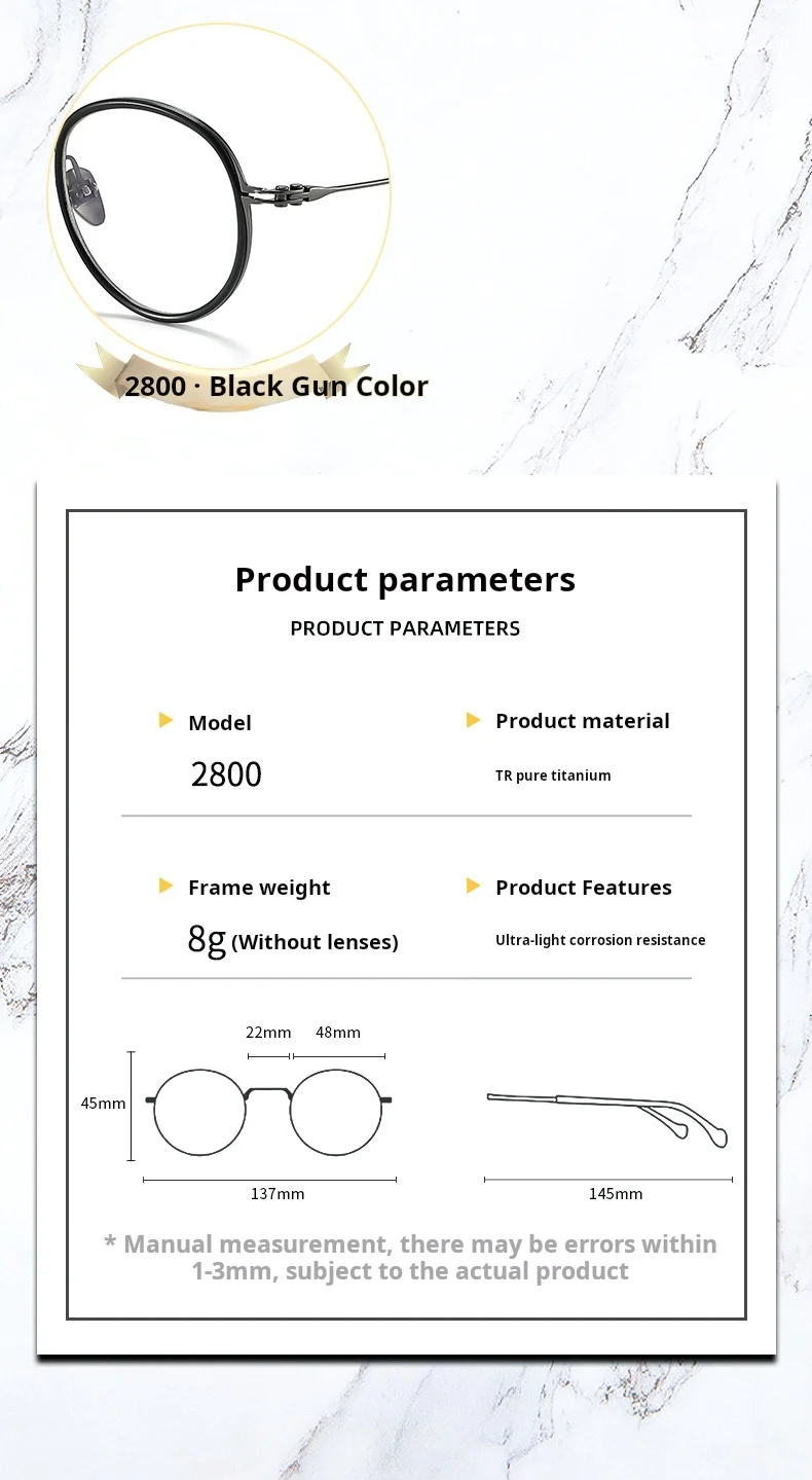 Xbora 2800 Eyeglasses — Frame Dimensions & Sizing Chart