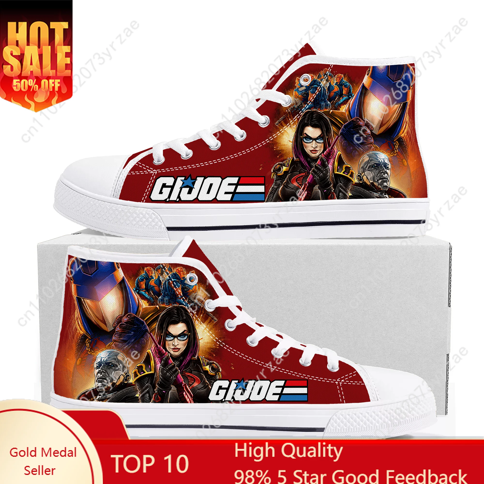 

G.I. Joe High Top Flats Sneakers Mens Womens Teenager Sports Running Shoes Casual Fashion Canvas Shoe Custom Sneaker