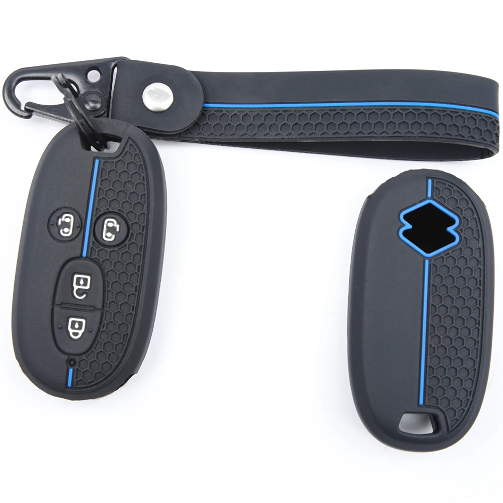 For Suzuki Wagon R Every Hustler Palette Solio Alto Lapin Spacia Silicone Remote Fob Holder Carabiner Strap Stylish Durable