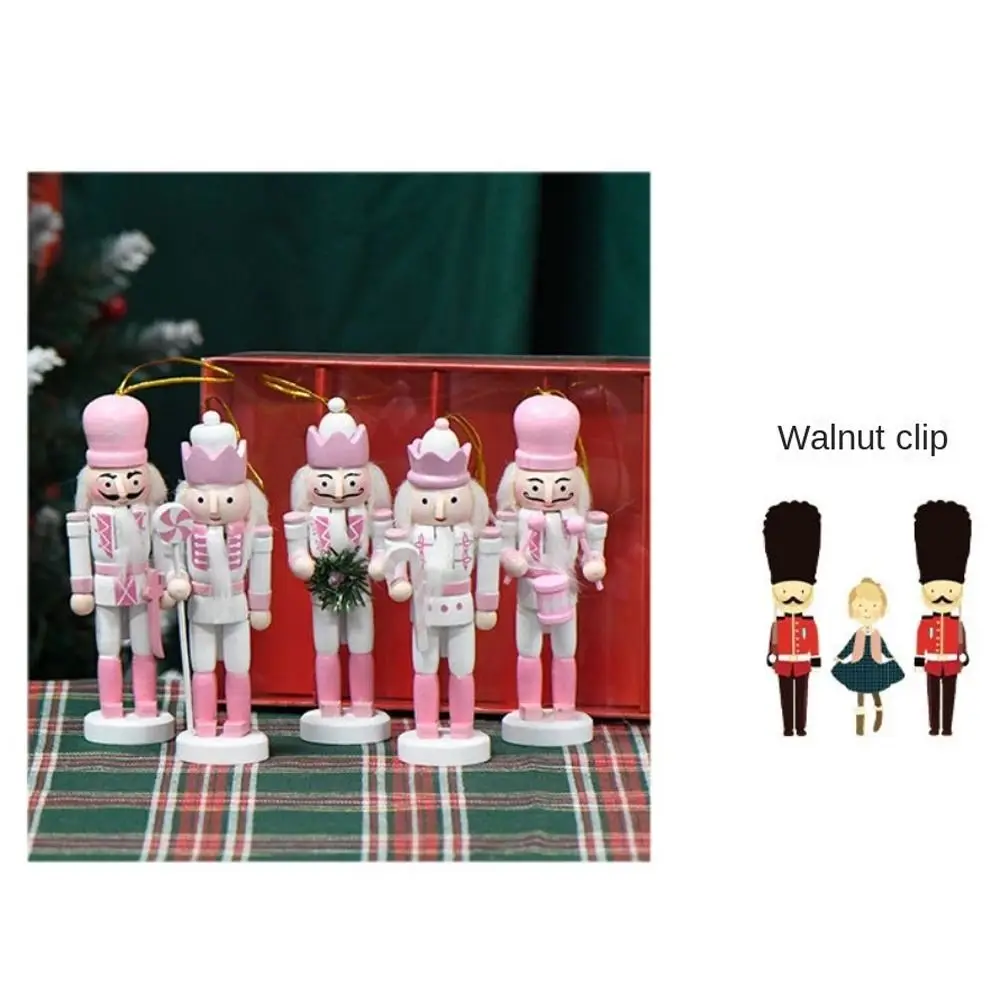 5PCS Macaroneผงคริสต์มาสNutcracker Vintageหัตถกรรมทหารตุ๊กตา 13 ซม.ทหารHandcraft Figurineเดสก์ท็อปตกแต่ง