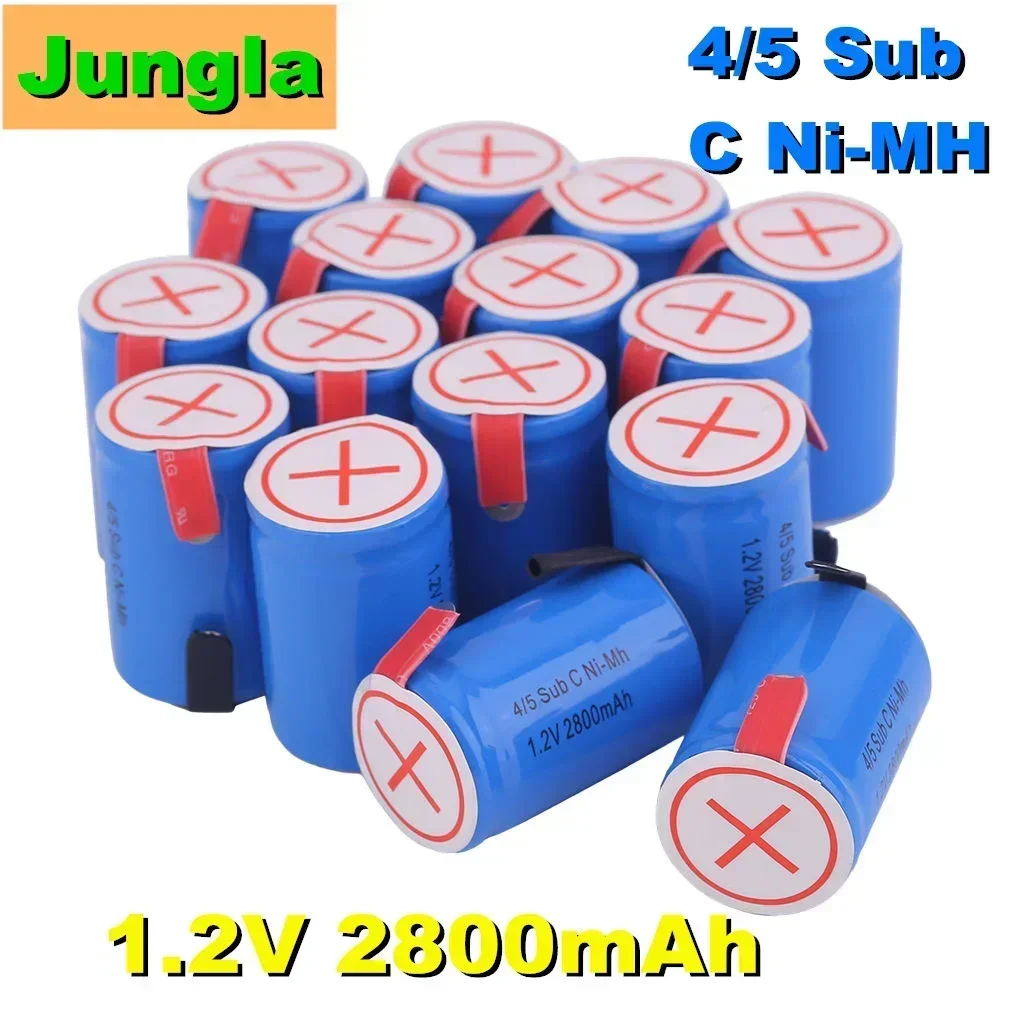 High quality 4/5SC SC Sub C Li Po lithium battery 1.2V 2800Ah rechargeable nickel Mh battery, rechargeable with solder pads