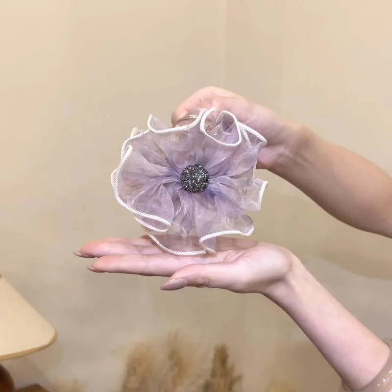 1 قطعة برعم زهرة رقيق مشبك شعر متوسط للنساء الراقية يشعر رائعة الجزء الخلفي من الرأس ملحق 2025 موضة الشعر العصرية