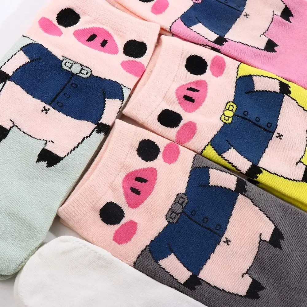 Spring Summer Two Toe Socks Thin Cotton Kawaii Maiden Cute Cartoon Pig Harajuku Geta Socks Ankle Low Tube Socks