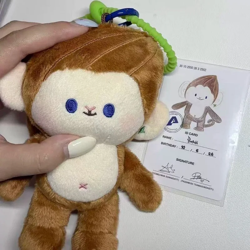 Cute Monkey Plush Keychain Stuffed Doll Bag Charm Backpack Pendant Hanging Ornament Soft Toy Brown Animal Character Gift Girls