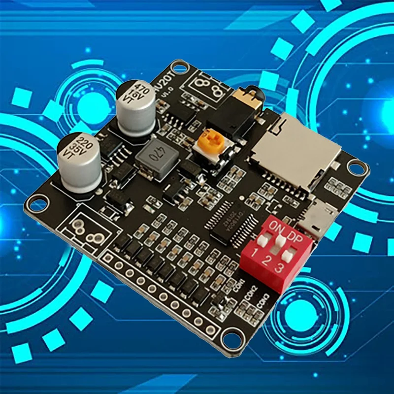 DY-HV20T Stem Afspeelmodule 12V/24V Voeding 10W/20W Versterker Ondersteuning Micro-Sd Kaart Mp3 Muziekspeler Voor Arduino