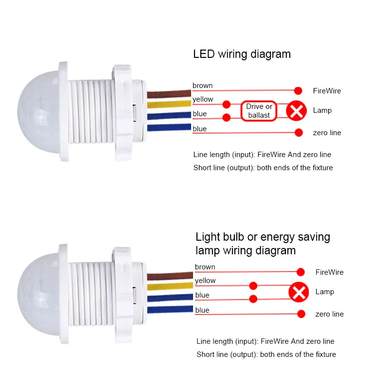 PIR Motion Sensor Switch Infrared Body Heat Detector 110V 220V LED Ceiling Lamp Lighting Control For Home Stairs Corridor - view 4