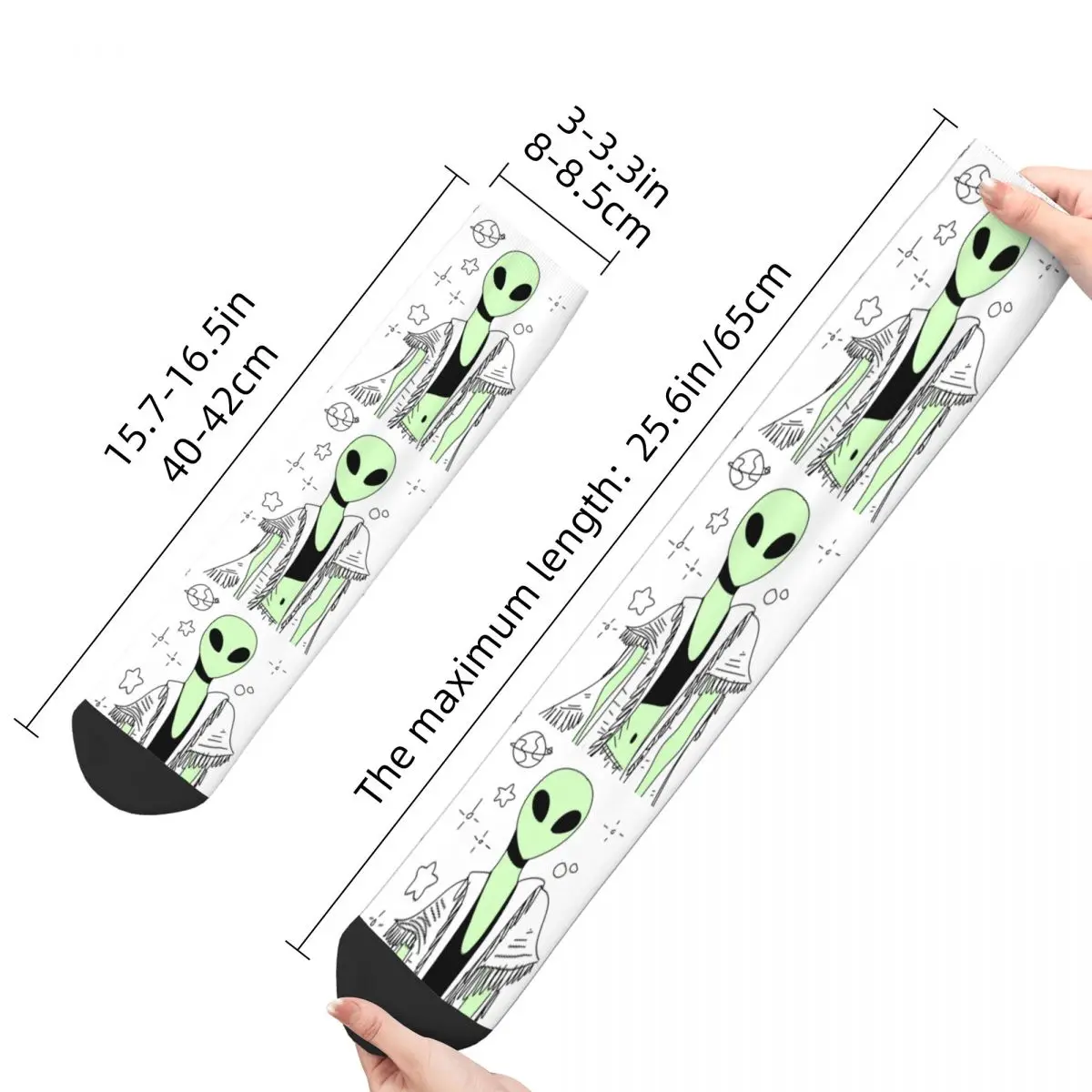 Hip Hop Retro Handsome Crazy Men's Socks Doodle Alien Unisex Street Style Pattern Printed Happy Novelty Crew Sock Boys Gift