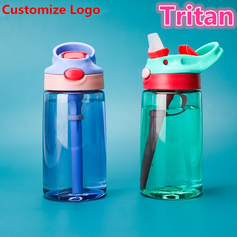 Top Quality Water Bottles Portable Safety Tritan Plastic 480ML Personalized Outdoor Drinkware Cup Children Birth Gift Customize