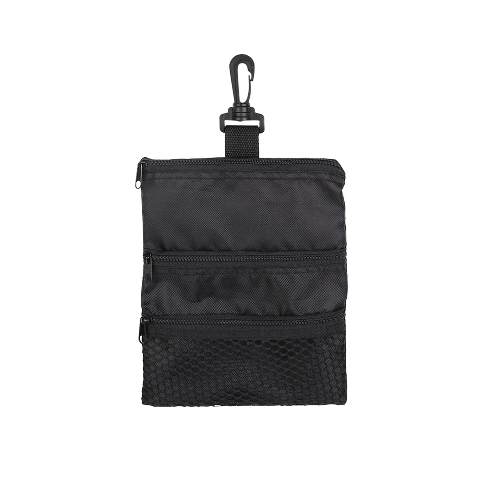 Portable Golf Ball Accessories Multi Pocket Black Zipper Handbag Bag