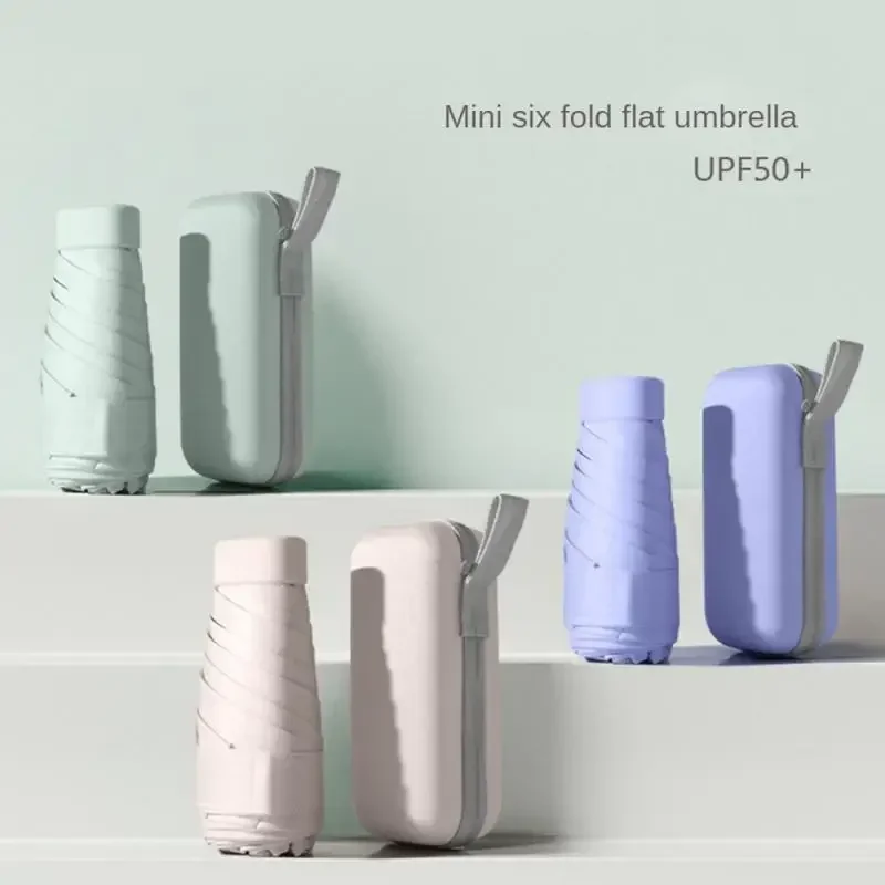 2026 Popular Multi-color Folding Portable Mini Pocket Umbrella, Six-fold Umbrella, Rainy And Sunny Dual-use Umbrella