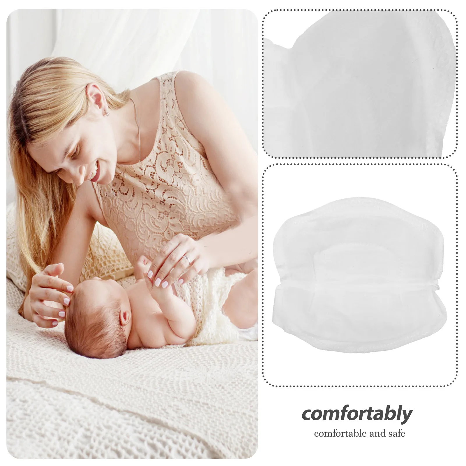 

48Pcs Portable Breastfeeding Pads Disposable Supple Breast Pads for Women Soft Absorbent Nursing Covers Maternity Postpartum