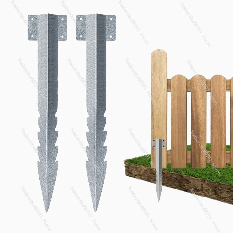 Heavy Duty Steel Railroad Tie Bracket, Serrated Fence Post Support for Garden Bed & Mailbox, Timber Connector