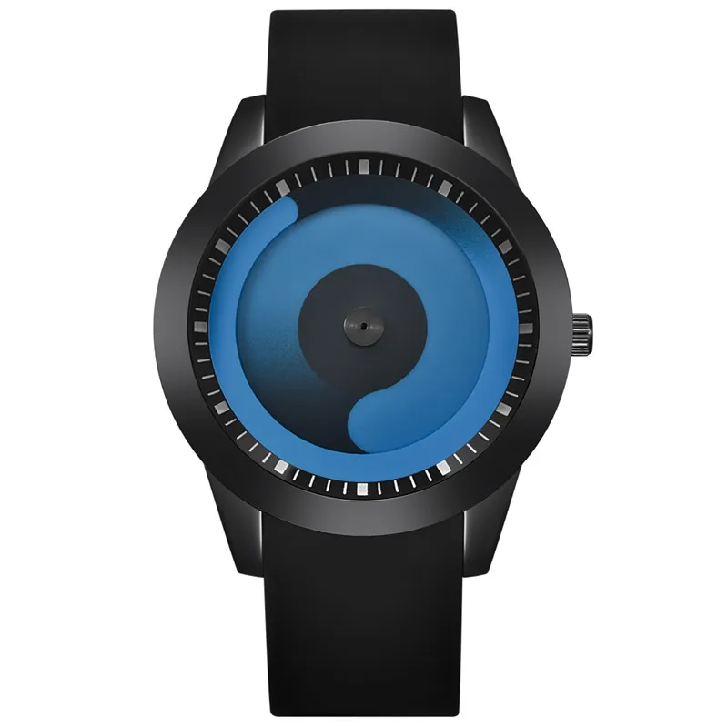 Reloj de cuarzo para Hombre, cronógrafo con correa de silicona, diseño único, informal, a la moda, sencillo, barato, color negro, 2025