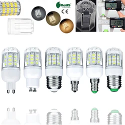E14 E27 B22 lampadine a LED per mais 12V 24V 110V 220V G9 GU10 E12 E26 7W 27leds 5730 lampada bianca SMD per la decorazione della camera da letto di casa