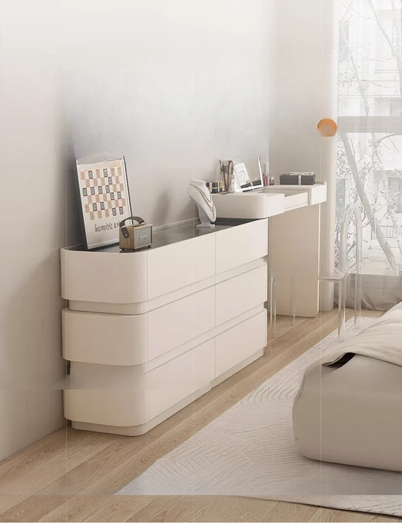 

Italian style light luxury bedroom, TV cabinet, dressing table combination, integrated bucket cabinet, master bedroom