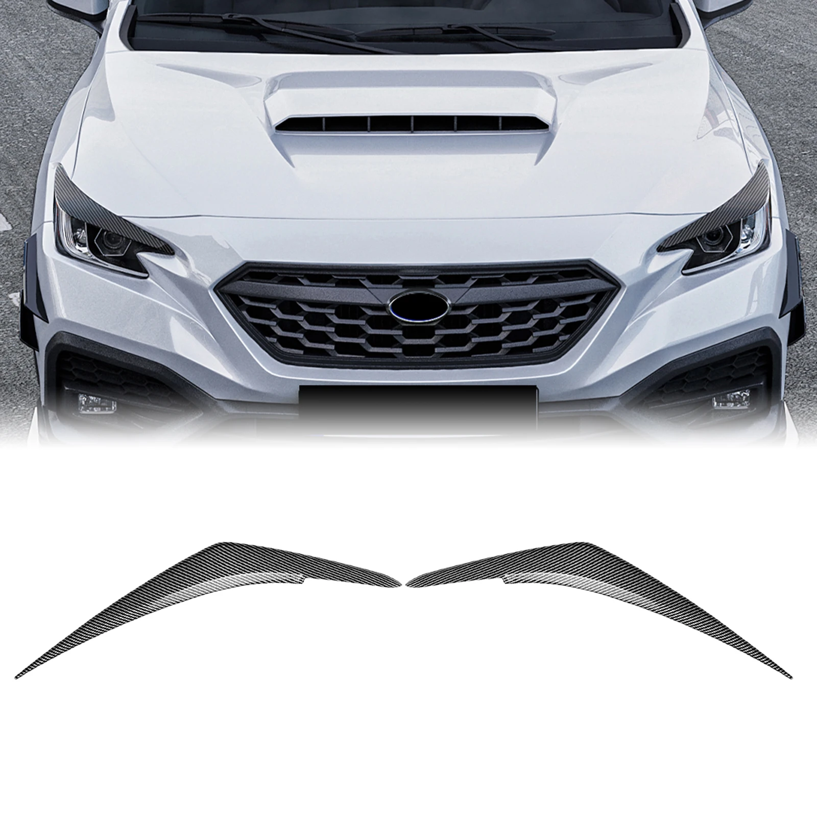 Headlight Eyebrow Trim For Subaru WRX STI VB 2022-2024 Sedan 4-Door Car Front Head Lamp Light Cover Brow Headlamp Eyelid Sticker